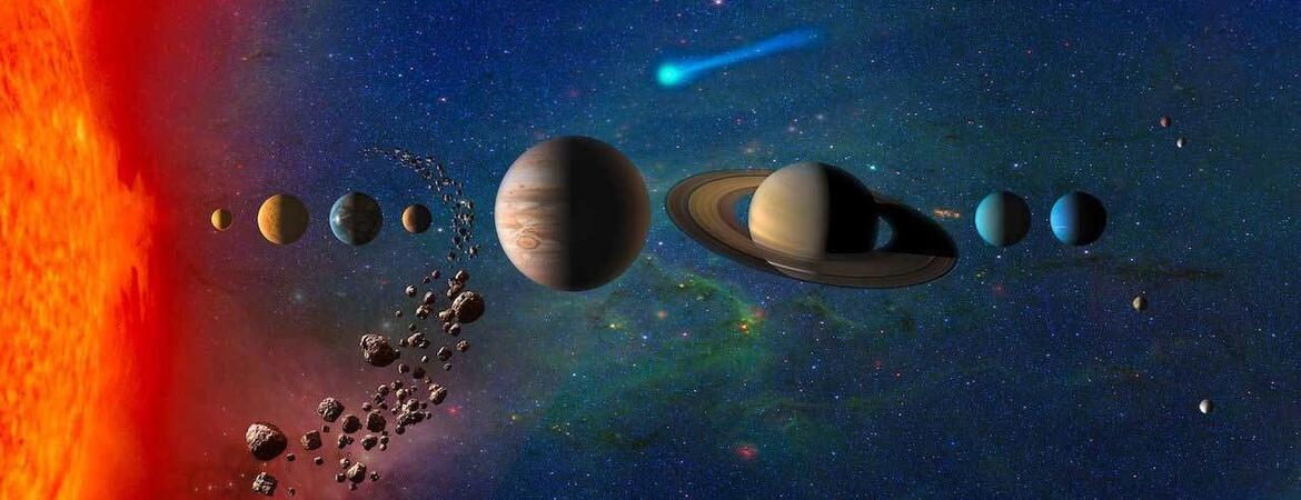 Rendering of our solar system