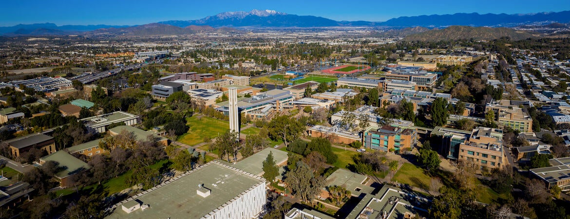 UCR campus as seen from a drone
