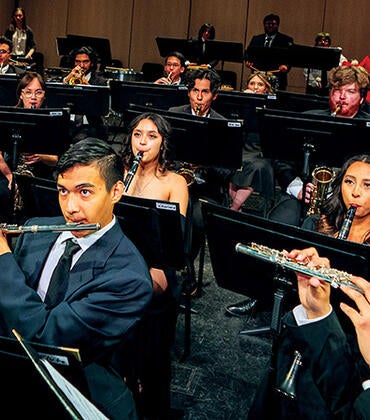 UC Riverside's orchestra performing a concert.