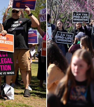 abortion prop-con protesters