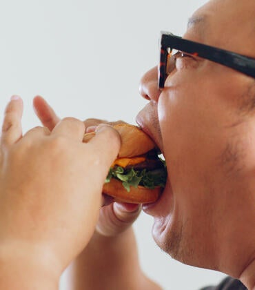 Man eating a burger