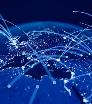 Map depicting global supply chains