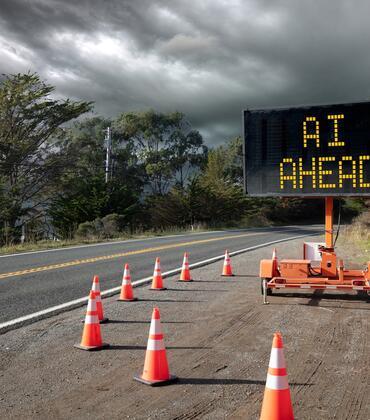 AI ahead warning sign