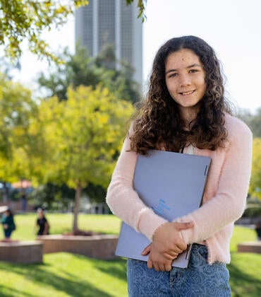 Alisa Perales on campus