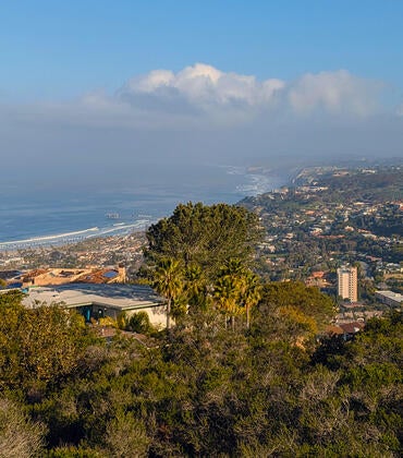 A sea mist form over the La Jolla area of San Diego