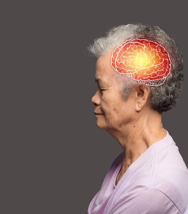 Elderly woman side view