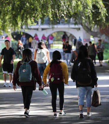 Students walking on campus