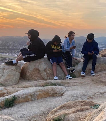 Inland Empire residents watch the sunset from the top of Mt. Rubidoux in Riverside