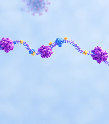 AI-generated image of hidden RNA protein landscape of SAR-CoV-2
