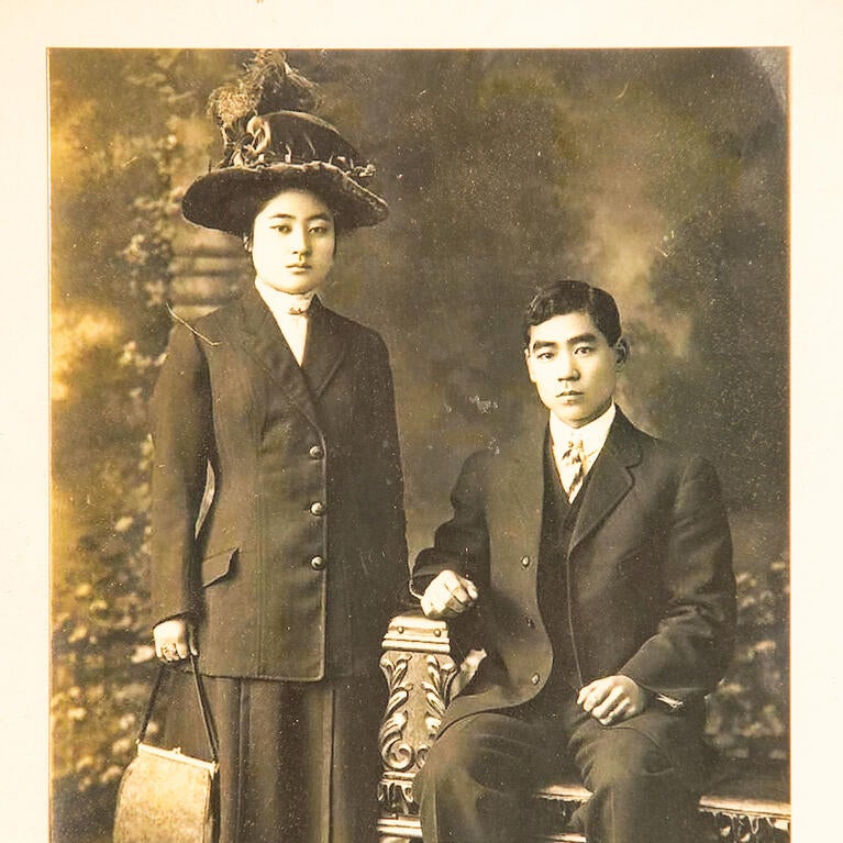 Megan Asaka's great-grandparents. Photo taken in early 20th century in Seattle. (Photo courtesy of Megan Asaka)