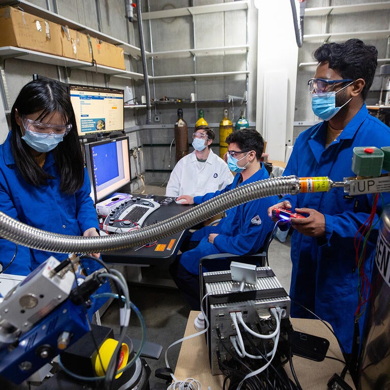 UCR students in engineering lab