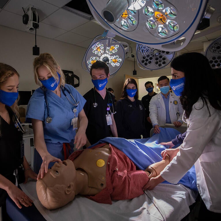 UCR medical students in simulation suite
