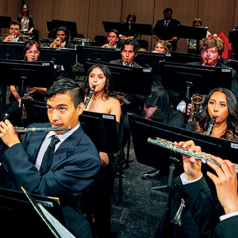 UC Riverside's orchestra performing a concert.