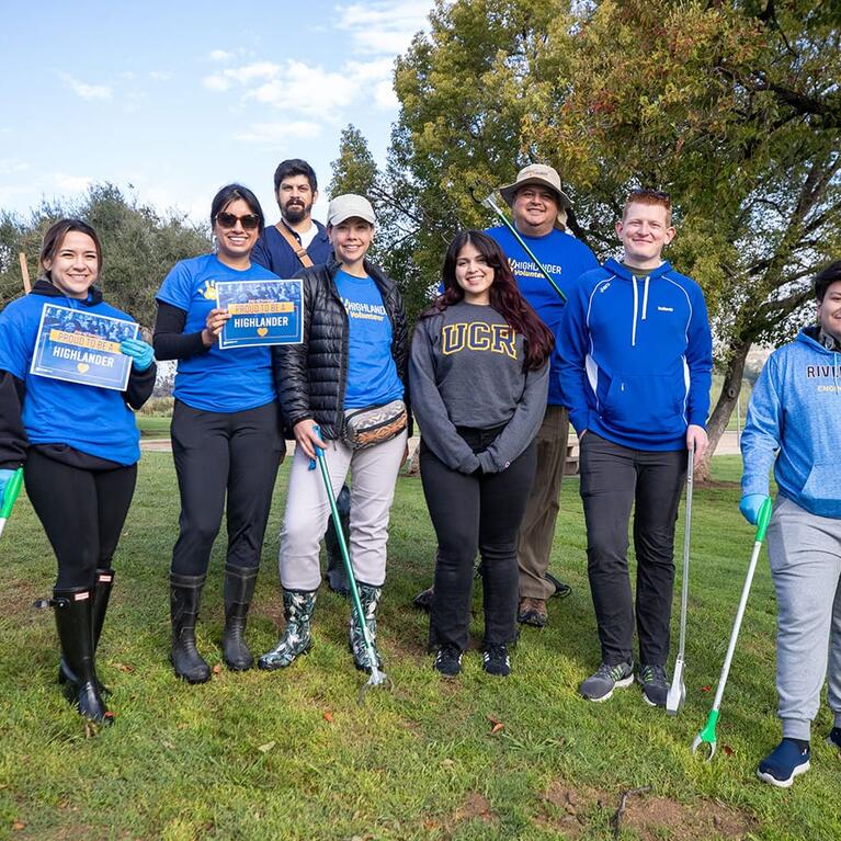 UCR students participating in Highlander Day of Service