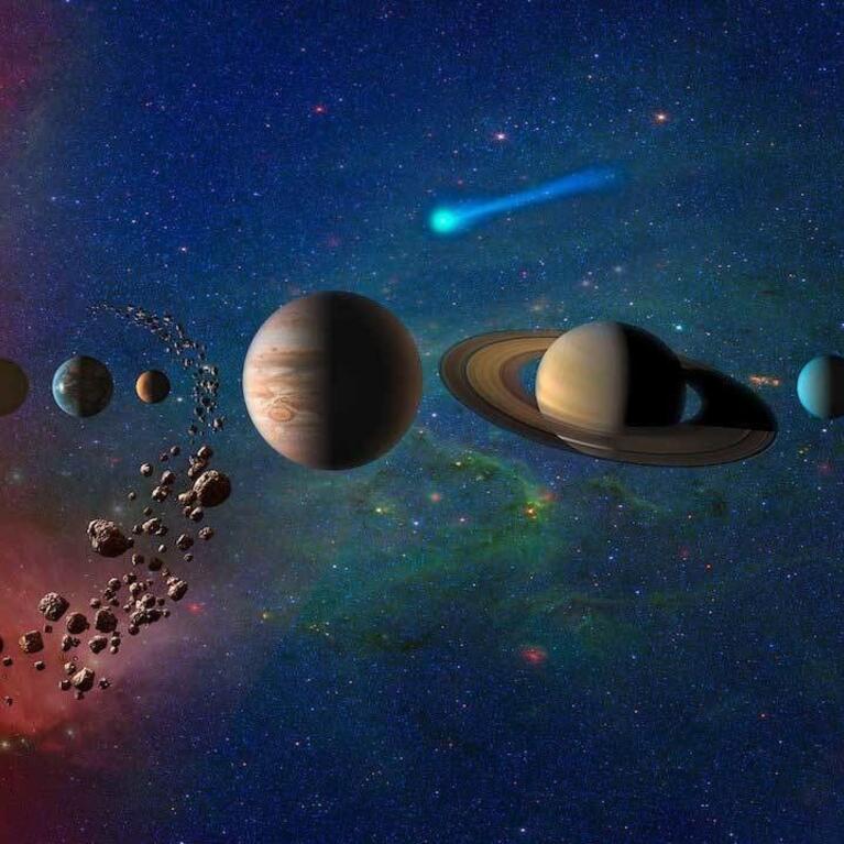 Rendering of our solar system