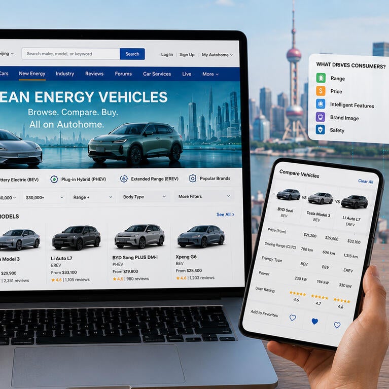 Asian women shopping online for a car