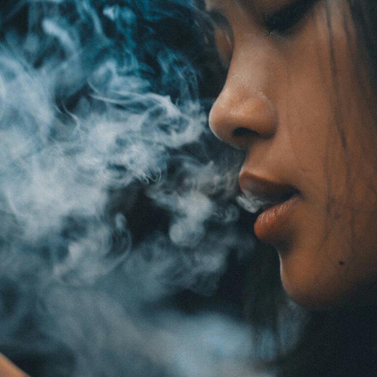Woman vaping