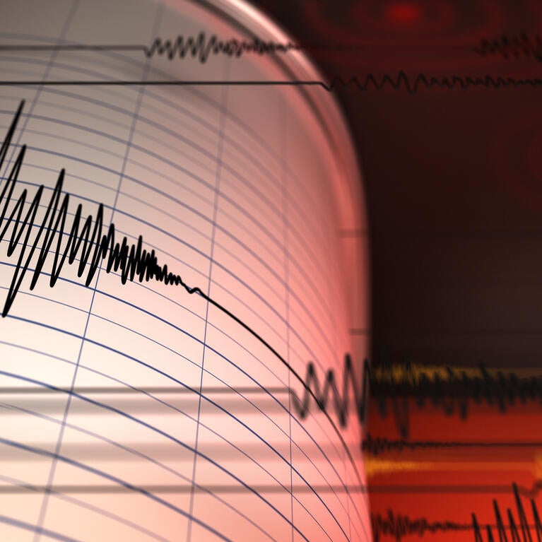 seismograph image showing earthquake