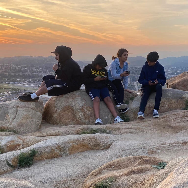 Inland Empire residents watch the sunset from the top of Mt. Rubidoux in Riverside