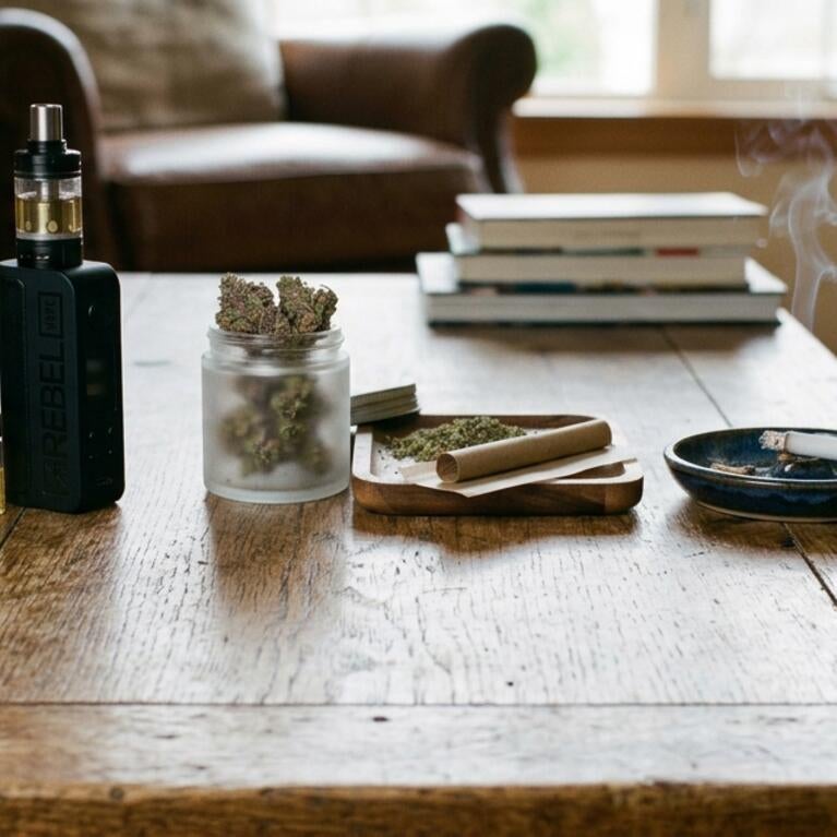AI-generated image of vaping cigarette cannabis