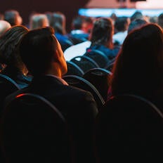 People sitting in an auditorium