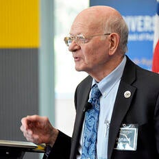 Ronald Neumann speaking at UCR, March 7, 2025.