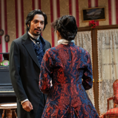 Alvin Peralta as Toño (left) and Sebastian Ocampo as Nora in the play "A Doll's House."