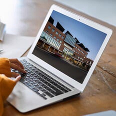 MBA student working online