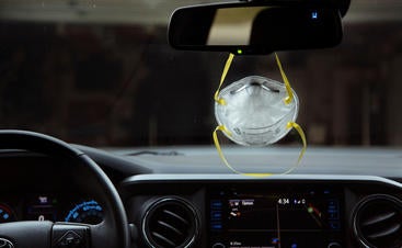 N95 mask hanging