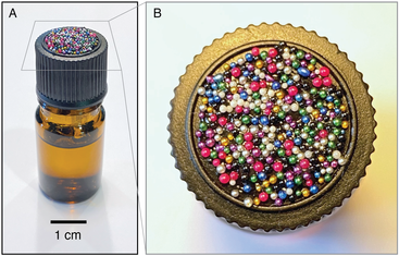 A candy-coated lid for a perfume bottle