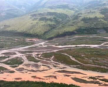 Longshot of rusted waterways