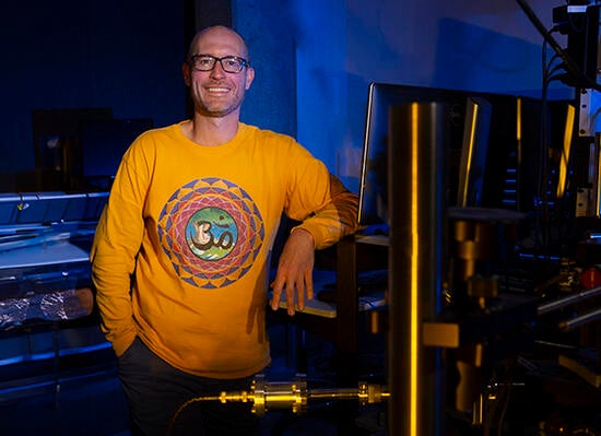 Nathan Gabor in the lab