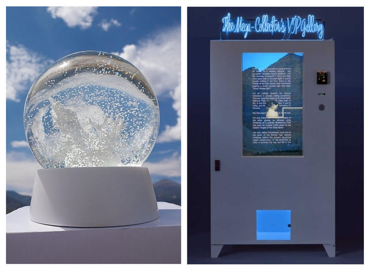 Prometheus Project snow globe (left) and "The Mega-Collector’s VIP Gallery." (Courtesy Jeff Weiss Collective)