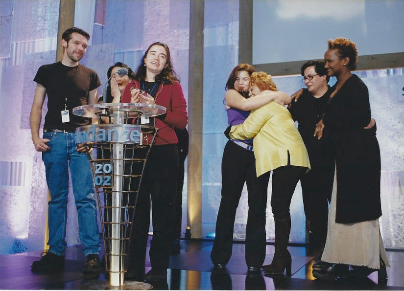 Patricia Cardoso receiving the Audience Award at the Sundance Film Festival in 2002. (Photo courtesy of Patricia Cardoso) 