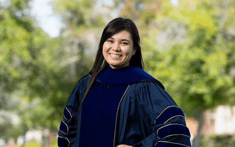 Dulce Wilkinson Westberg, 25, will be obtaining a doctorate in psychology. (UCR/Stan Lim) 