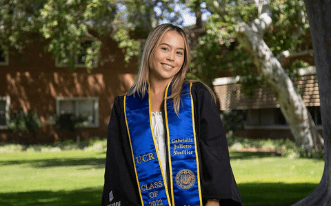Gabriella Juliette Sheffler, 21, double majoring in history and political science. (UCR/Stan Lim)