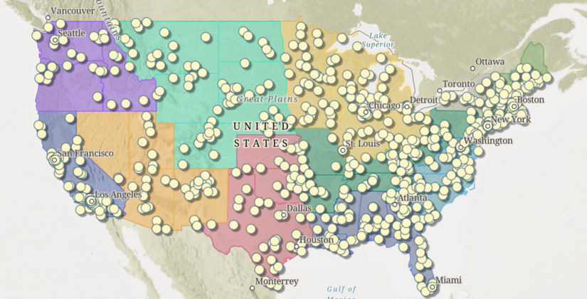 Susan Straight's "Library of America" map by Esri. 