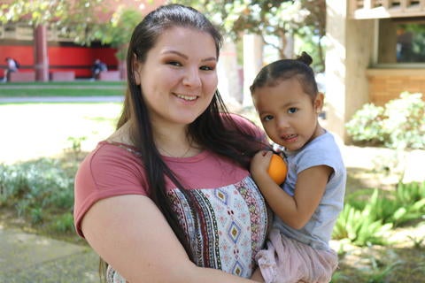 Early Childhood Services grant Alexis Garcia and daughter Aubree Brown.