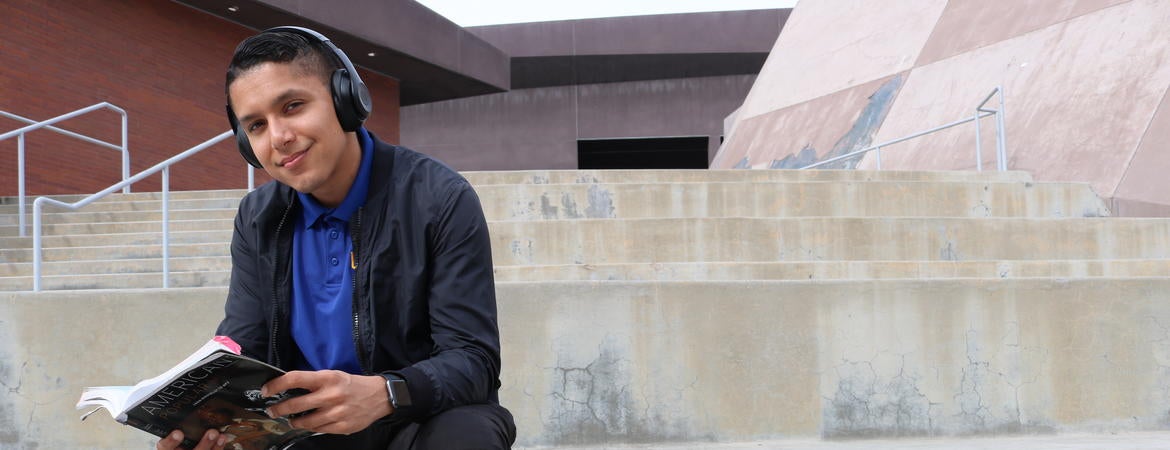Irvin Rosales outside of UCR's Arts building.