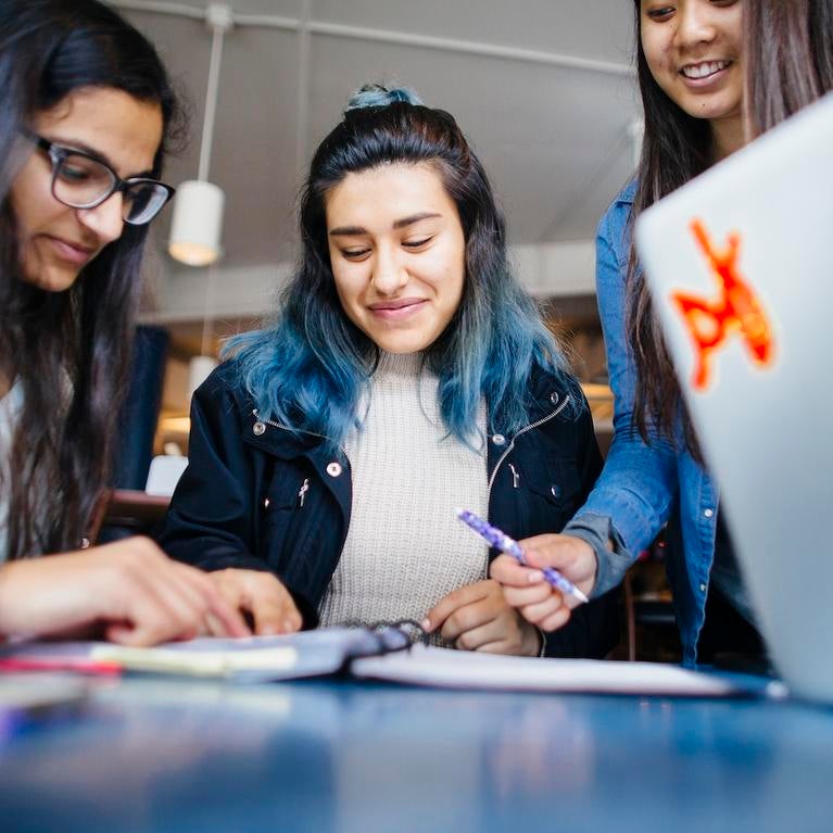 students working