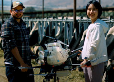 javier gonzalez-rocha zihan zhu Researchers hold a drone used to take air samples