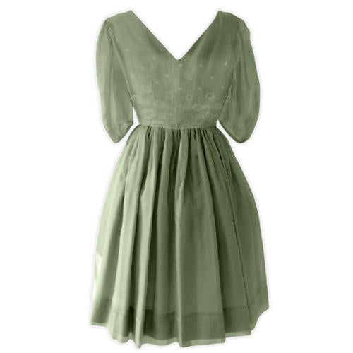 1950's organdy pale green dress