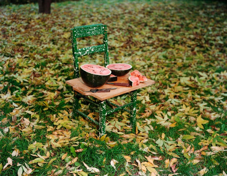 Watermelon and Chair_Cumming Watermelon and Chair, 1982. Archival pigment ink print.