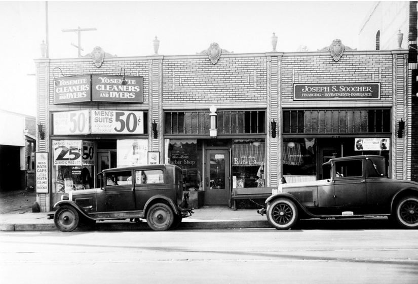 Edificio comercial cerca de Brooklyn Ave.  Shades of LA Collection, 1936. Foto cortesía de la Biblioteca Pública de Los Ángeles